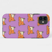 Ernstige katten op paars Case-Mate iPhone case (Achterkant (horizontaal))