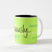 Ernstige koffie-Mok Tweekleurige Koffiemok (Voorkant rechts)