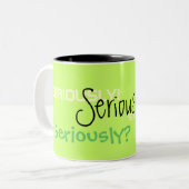 Ernstige koffie-Mok Tweekleurige Koffiemok (Voorkant links)