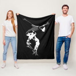 Ernstige lucht - Skateboarder Fleece Deken