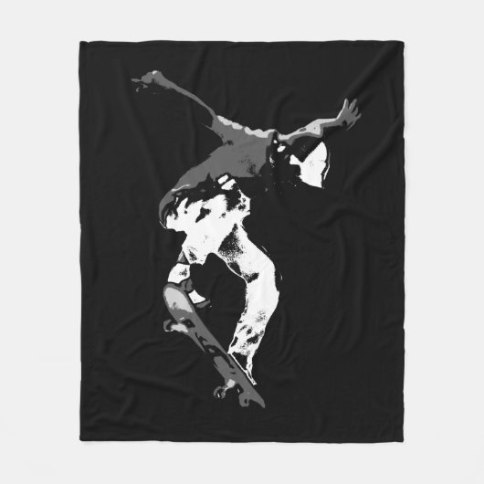 Ernstige lucht - Skateboarder Fleece Deken (Voorkant)