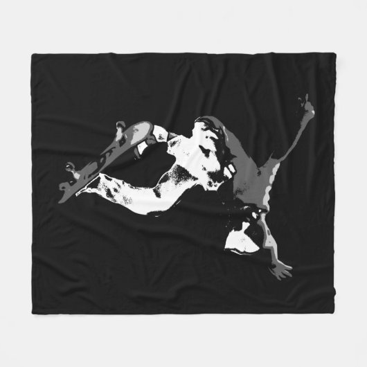 Ernstige lucht - Skateboarder Fleece Deken (Voorkant (Horizontaal))