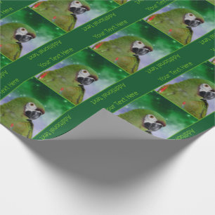 Ernstige Macaw Parrot gepersonaliseerd Cadeaupapier