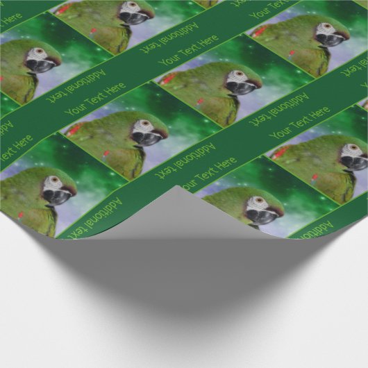 Ernstige Macaw Parrot gepersonaliseerd Cadeaupapier (Hoek)