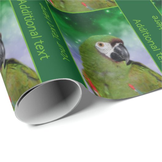 Ernstige Macaw Parrot gepersonaliseerd Cadeaupapier (Rol Hoek)