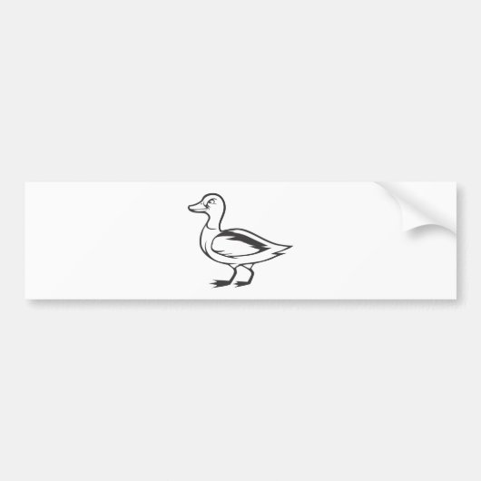 Ernstige Mallard Duck Bird in Black and White Bumpersticker (Voorkant)