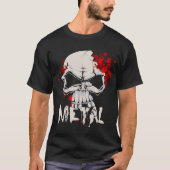 Ernstige metalen schedel met druppels bloed t-shirt (Voorkant)