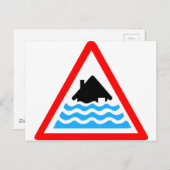 Ernstige overstromingswaarschuwing briefkaart (Voorkant / Achterkant)