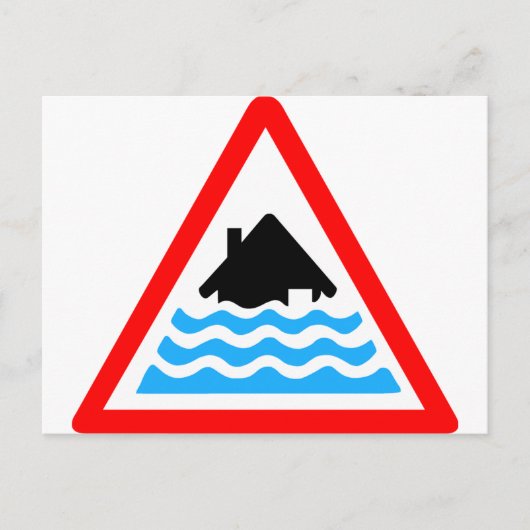 Ernstige overstromingswaarschuwing briefkaart (Voorkant)