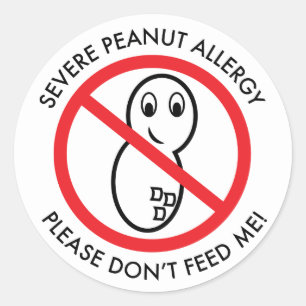 Ernstige pinda-allergie Sticker (set van 6)