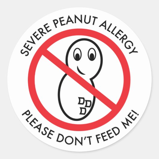 Ernstige pinda-allergie Sticker (set van 6) (Voorkant)