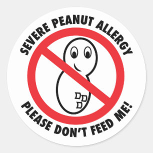 Ernstige pinda-allergie Sticker (set van 6)