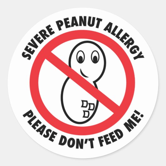 Ernstige pinda-allergie Sticker (set van 6) (Voorkant)