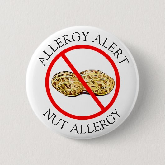 Ernstige Pinda Allergy Alert Button (Voorkant)
