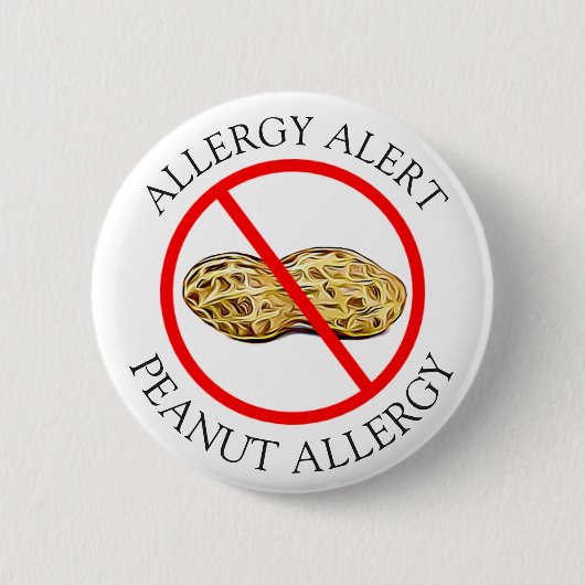 Ernstige Pinda Allergy Alert Button (Voorkant)