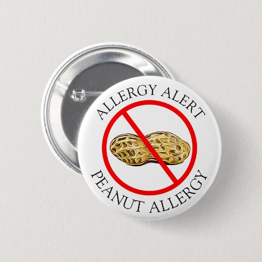 Ernstige Pinda Allergy Alert Button (Voorkant /achterkant)