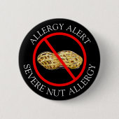 Ernstige Pinda Allergy Alert Button (Voorkant)