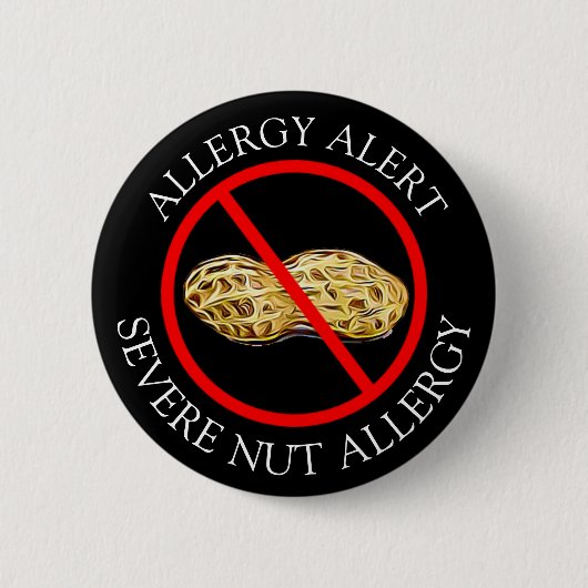Ernstige Pinda Allergy Alert Button (Voorkant)