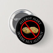 Ernstige Pinda Allergy Alert Button (Voorkant /achterkant)