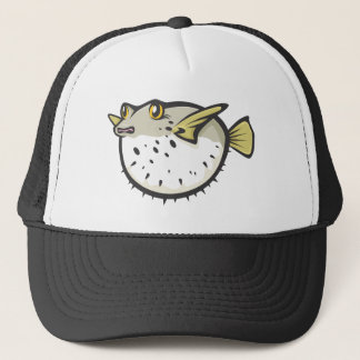 Ernstige Puffer Fish in zwart-wit Trucker Pet