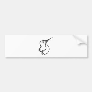 Ernstige roofdier met roofvogel in het zwart bumpersticker