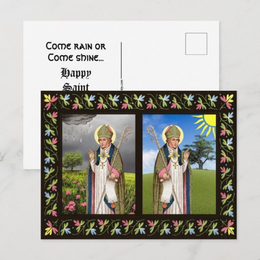 'Ernstige' St. Swithin's Dag Groet Briefkaart (Voorkant / Achterkant)