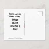 'Ernstige' St. Swithin's Dag Groet Briefkaart (Achterkant)