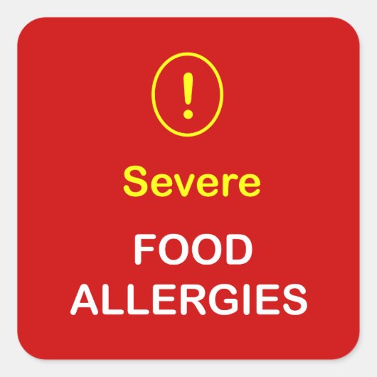 Ernstige voedselallergieën. vierkante sticker (Voorkant)