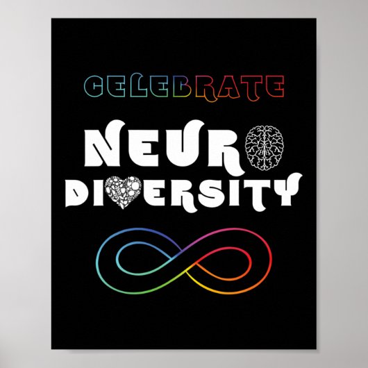Erobel neurodiversiteit Rainbow Infinity Autism A Poster (Voorkant)