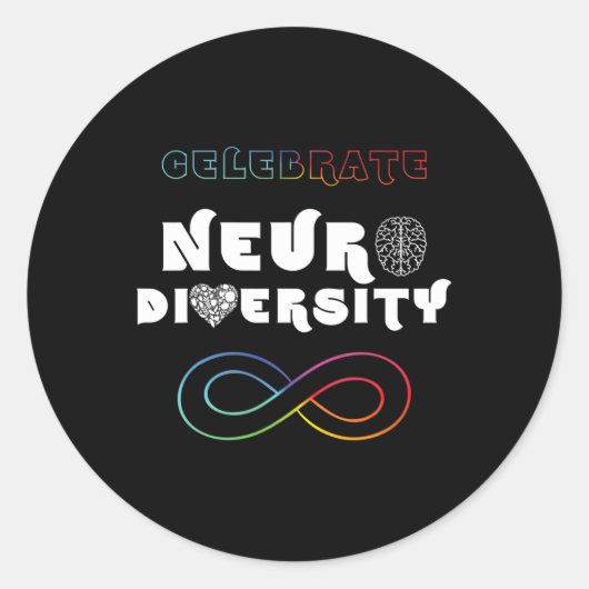 Erobel neurodiversiteit Rainbow Infinity Autism A Ronde Sticker (Voorkant)