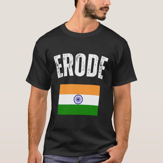 Erode India Vlag Reizen Souvenir Indiaas T-shirt (Voorkant)