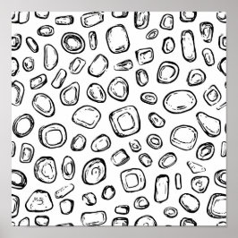 Eroded Copper Object Decoupage Template Line Art Poster