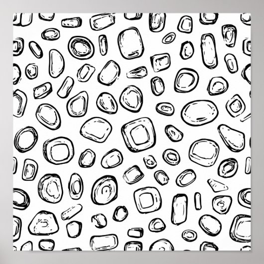 Eroded Copper Object Decoupage Template Line Art Poster (Voorkant)