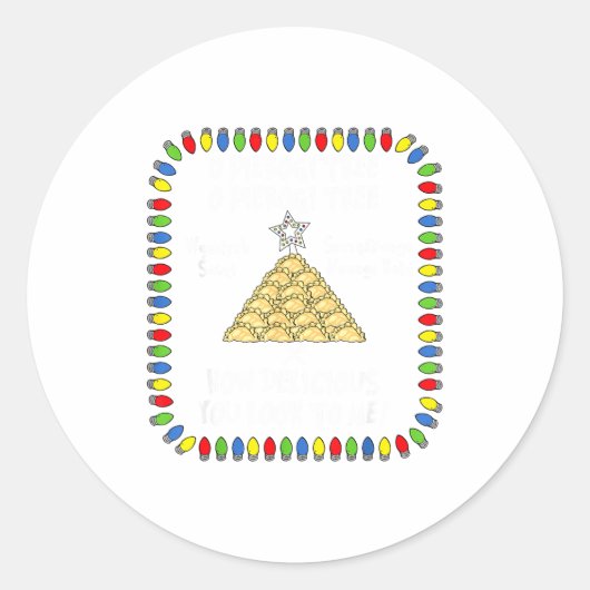 Erogi Christmas Tree _ Lish Holiday Lights Funny F Ronde Sticker (Voorkant)