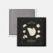 Erogi Dumpling Anatomie Unieke Lish Recept Tee, Pe Magneet (Voorkant / Achterkant)