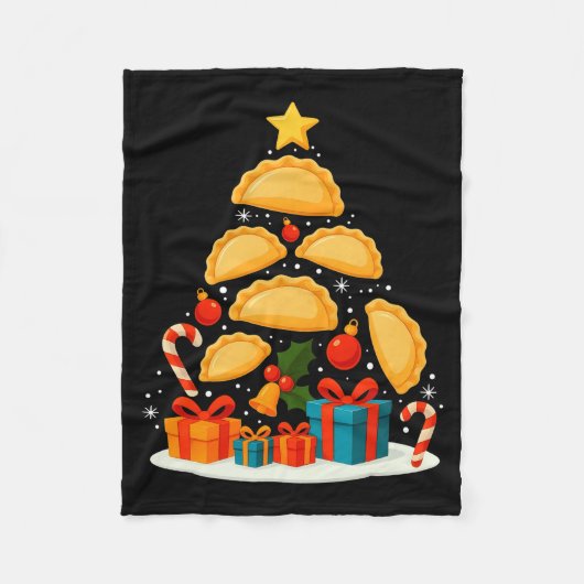 Erogi Lish Food Land Christmas Tree Xmas Long Slee Fleece Deken (Voorkant)