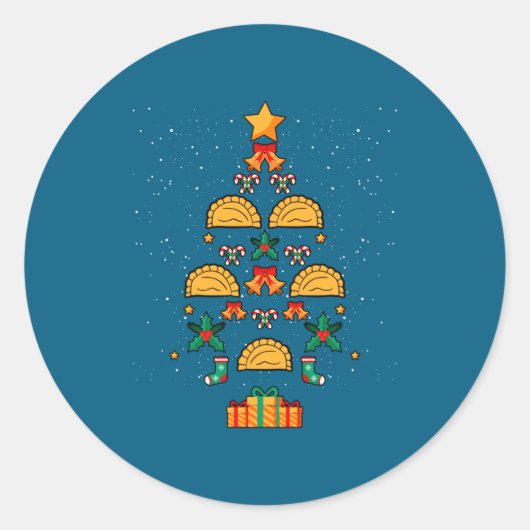 Erogi Lish Land Christmas Tree Xmas Long Sleeve  Ronde Sticker (Voorkant)