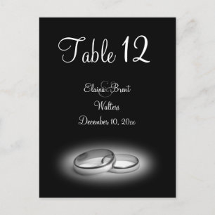 Eronity Table Number (zwart) Briefkaart