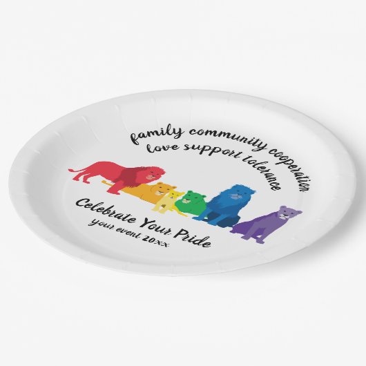 Erop je winnaar van de regenboogwet papieren bordje (Gekanteld)