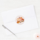 Erop verliefd worden Pompoen Herfstbladeren Blush  Ronde Sticker (Envelop)