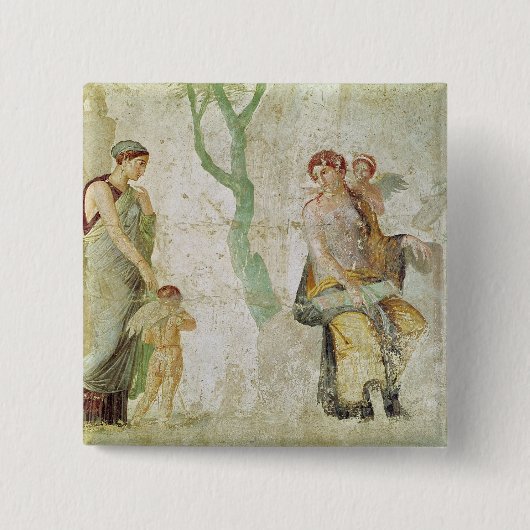 Eros wordt gestraft in aanwezigheid van Aphrodite Vierkante Button 5,1 Cm (Voorkant)