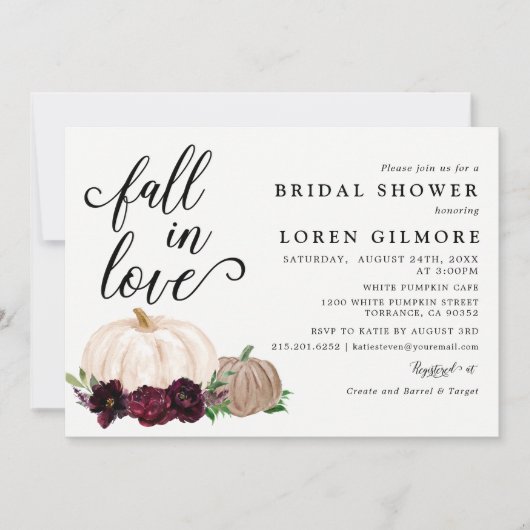 Erotiek Wijnrood Boho Pompoen Bruiloft Feest Kaart (Voorkant)