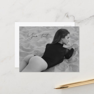 Erotisch, BW, Zand, Strand, het Lichaam van de Vro Briefkaart