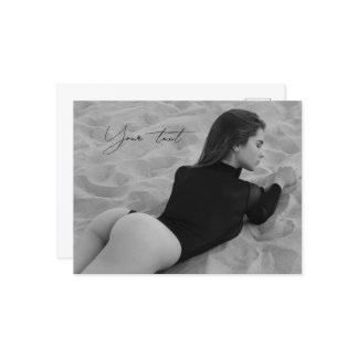 Erotisch, BW, Zand, Strand, Vrouwenlichaam, Fetisj Briefkaart