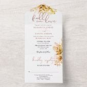 Erotische Roestige Groene Huwelijksdag All In One Uitnodiging (Binnen)