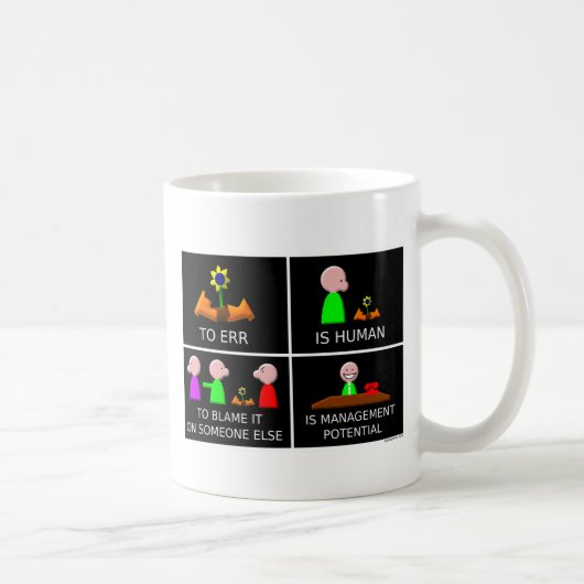 Err is menselijk zwart koffiemok (Rechts)