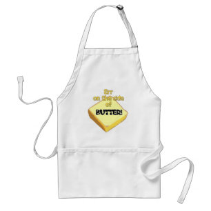 Err on the side of butter - Apron, White Standaard Schort