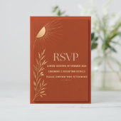 Erracotta Boho Zon Huwelijk RSVP Kaartje (Staand voorkant)
