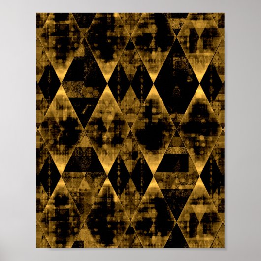 Erratische goud en zwarte diamant poster (Voorkant)
