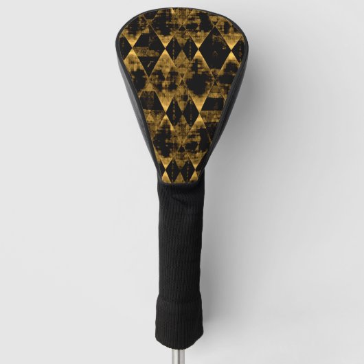 Erratische goud- en zwarte diamanten golfheadcover (Voorkant)
